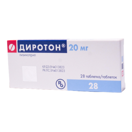 Diroton (Lisinopril) 20 mg, 28 tablets