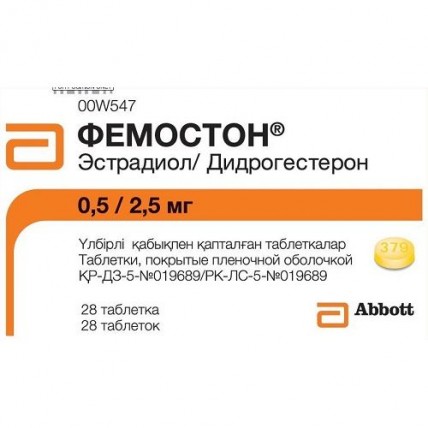 Femoston® (Estradiol/Dydrogesterone) 0.5/2.5 mg, 28 film-coated tablets