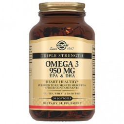 Triple Solgar omega-3 EPA and DHA 950 mg (50 capsules)
