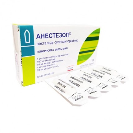 Anestezol® (Benzocaine, Bismuth, Zinc, Levomenthol) 10 rectal suppositories