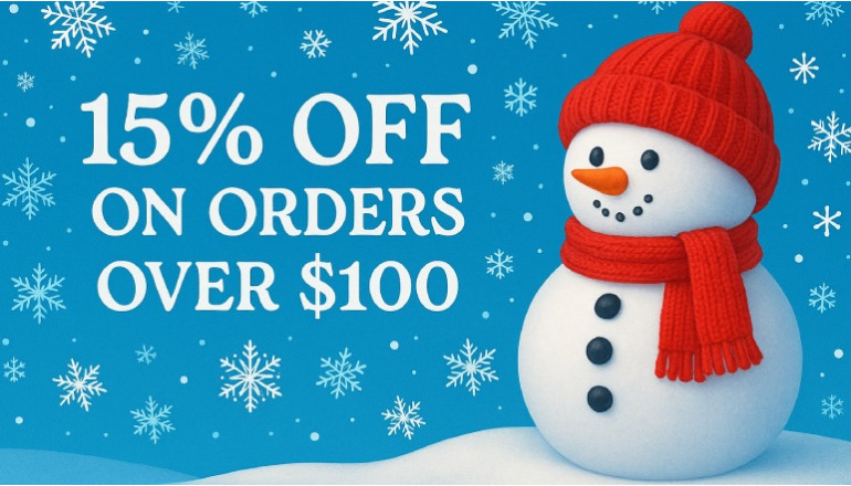 15% OFF ON ORDER OVER $100