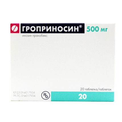 GROPRINOSIN® (Inosine Pranobex) 500 mg, 20 / 50 tablets