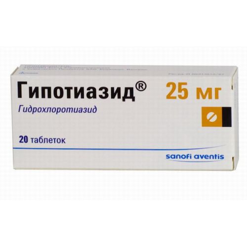 25 mg hydrochlorothiazide (20 tablets)