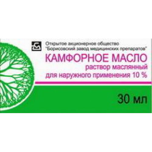 Camphor oil 10% 30 ml solution of an oil. ext.