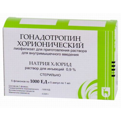 Chorionic gonadotropin 1000 U 5's lyophilized powder for injection