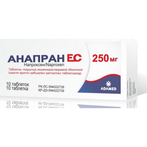 EU Anapran 10s 250 mg coated tablets