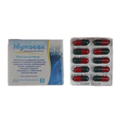 Mukosol 20s 375 mg capsules