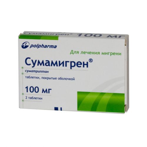 Sumamigren 2's 100 mg coated tablets