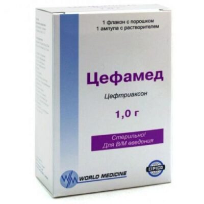 Tsefamed 1g of sol. 3.5 ml of a 1% solution of lidocaine 1's powder for solution for injection