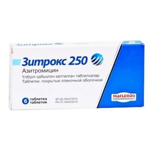 Zitroks 6's 250 mg film-coated tablets